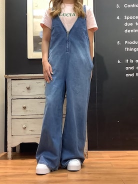 「Tシャツ」｜「アイテム（サロペット/オーバーオール）」を使った、cepo公式さん（レディース・157cm）の夏コーディネート