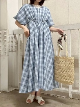 「アイテム（シャツワンピース）」を使った、cepo公式さん（レディース・163cm）の夏コーディネート