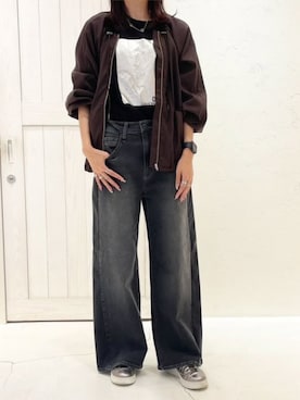 「cepo（セポ）のアイテム（ブルゾン）」を使った、cepo公式さん（レディース・161cm）の秋コーディネート