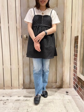 「cepo（セポ）のアイテム（チュニック）」を使った、cepo公式さん（レディース・156cm）の春コーディネート