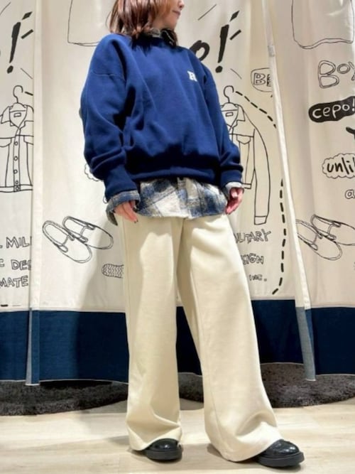 〈セットアップ対応〉スウェットライクニットプルオーバー