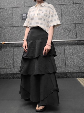 「アイテム（デニムスカート）」を使った、cepo公式さん（レディース・160cm）の夏コーディネート