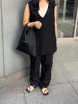 「オールブラック」｜「アイテム（チュニック）」を使った、cepo公式さん（レディース・158cm）の秋コーディネート