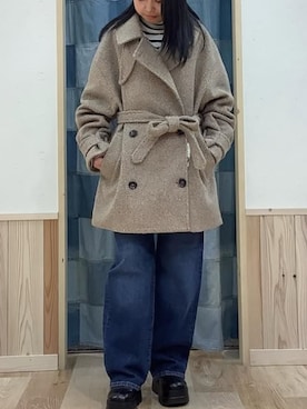 「アイテム（ピーコート）」を使った、cepo公式さん（レディース・152cm）の秋コーディネート