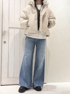 「アイテム（ダウンジャケット/コート）」を使った、cepo公式さん（レディース・157cm）の冬コーディネート