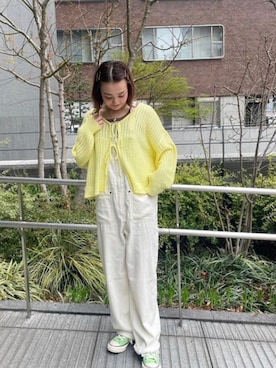 「透かし編みニット」｜「アイテム（オールインワン・サロペット）」を使った、cepo公式さん（レディース・156cm）の春コーディネート