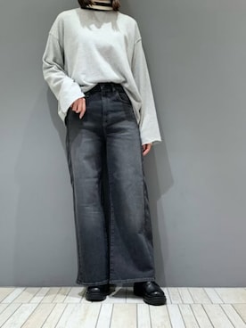 「ボーダーニット」｜「アイテム（スウェット）」を使った、cepo公式さん（レディース・162cm）の秋コーディネート