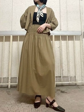 「アイテム（バンダナ/スカーフ）」を使った、cepo公式さん（レディース・163cm）の夏コーディネート