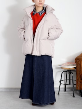 「アイテム（デニムスカート）」を使った、cepo公式さん（レディース・158cm）の冬コーディネート