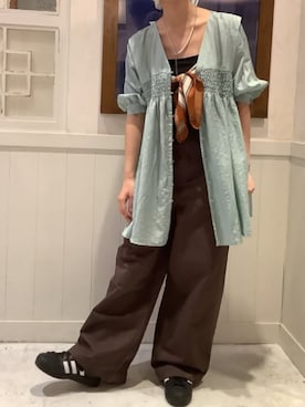 「アイテム（シャツワンピース）」を使った、cepo公式さん（レディース・163cm）の夏コーディネート