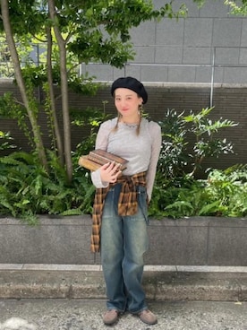 「cepo.」｜「アイテム（ハンチング/ベレー帽）」を使った、cepo公式さん（レディース・157cm）の秋コーディネート