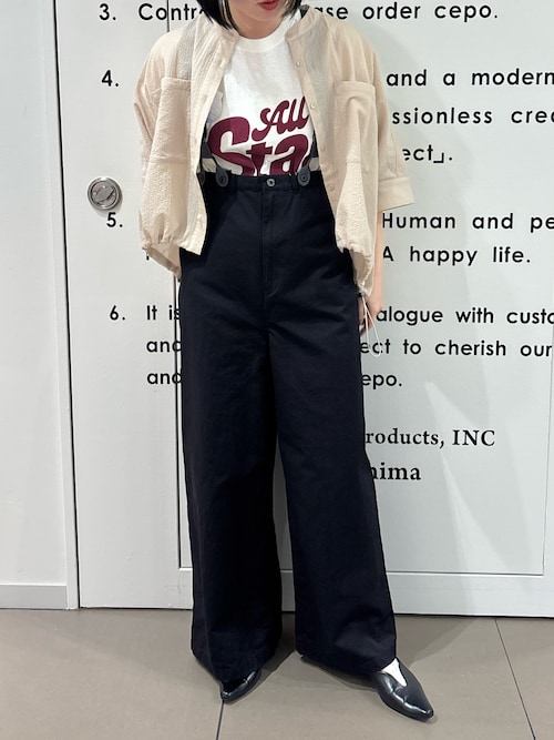 cepo パンツ サスペンダーツイルワイドパンツ「低身長 / 高身長