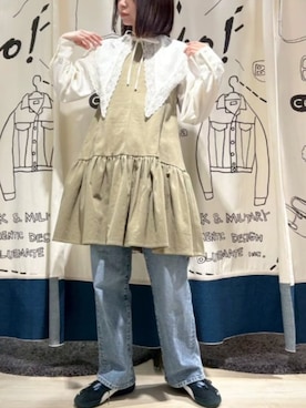 「PUMA（プーマ）の【PUMA】SPEEDCAT OG（スニーカー、ブラック系）」を使った、cepo公式さん（レディース・152cm）の春コーディネート