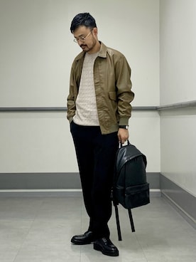 「アイテム（ブルゾン、ブラウン系）」を使った、Hiro Kumazawaさん（メンズ・178cm）の秋コーディネート