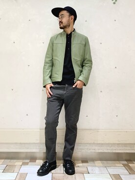 「RED CARD TOKYO（レッドカード）のアイテム」を使った、Hiro Kumazawaさん（メンズ・178cm）の秋コーディネート