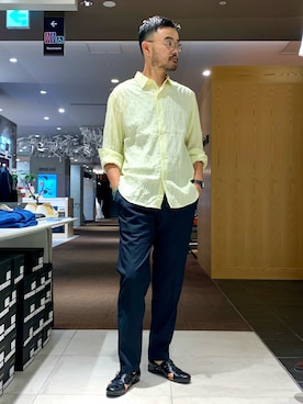 「アイテム（トップス）」を使った、Hiro Kumazawaさん（メンズ・178cm）の夏コーディネート