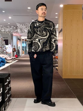 「ABAHOUSE（アバハウス）のアイテム」を使った、Hiro Kumazawaさん（メンズ・178cm）の冬コーディネート