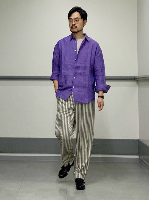LUXE Linen Solaro】長袖 リネンシャツ(シャツ/ブラウス LUXE Linen Solaro】長袖 リネンシャツ(シャツ/ブラウス
