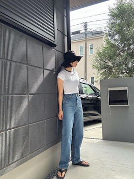 「ハイウエスト」｜「アイテム（Tシャツ/カットソー）」を使った、yukina さん（レディース・167cm）の夏コーディネート