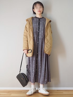 「フードコート」｜「アイテム（ワンピース/ドレス）」を使った、ｐａｎａさん（レディース・162cm）の秋コーディネート