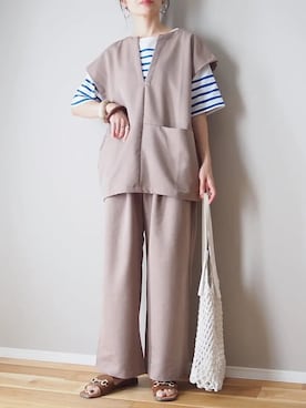 「AS KNOW AS PINKY（アズノゥアズピンキー）のアイテム（トートバッグ）」を使った、ｐａｎａさん（レディース・162cm）の夏コーディネート