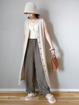 「COS（コス）のアイテム（帽子）」を使った、ｐａｎａさん（レディース・162cm）の夏コーディネート