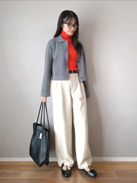 「アイテム（バレエシューズ）」を使った、ｐａｎａさん（レディース・162cm）の秋コーディネート