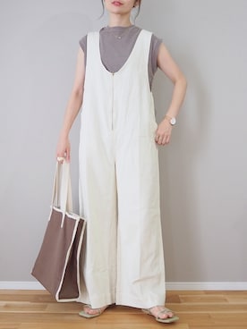 「ナチュラルスタイル」｜「アイテム（オールインワン・サロペット）」を使った、ｐａｎａさん（レディース・162cm）の夏コーディネート