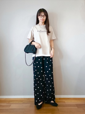 「ikka（イッカ）のアイテム（Tシャツ/カットソー）」を使った、ｐａｎａさん（レディース・162cm）の夏コーディネート