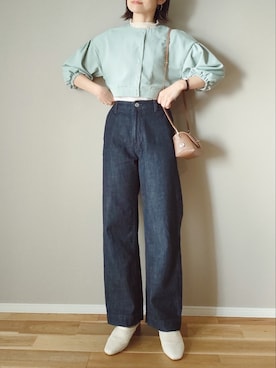 「ショート丈トップス」｜「アイテム（アナログ腕時計）」を使った、ｐａｎａさん（レディース・162cm）の春コーディネート