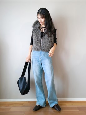 「アイテム（ベスト）」を使った、ｐａｎａさん（レディース・162cm）の秋コーディネート