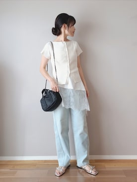 「tiptop（ティップトップ）のアイテム」を使った、ｐａｎａさん（レディース・162cm）の夏コーディネート