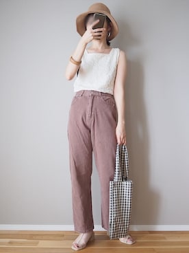 「AmbreNeige」｜「アイテム（帽子）」を使った、ｐａｎａさん（レディース・162cm）の夏コーディネート