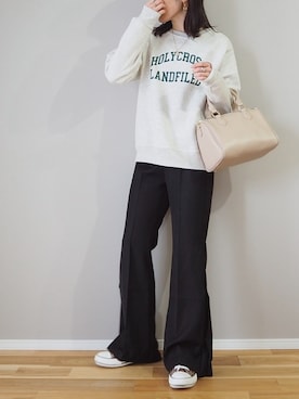 「Auntie Rosa Holiday（アンティローザホリデー）のコインチェーンネックレス（ネックレス）」を使った、ｐａｎａさん（レディース・162cm）の秋コーディネート