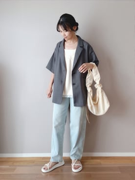 「アイテム（ジャケット/アウター）」を使った、ｐａｎａさん（レディース・162cm）の夏コーディネート