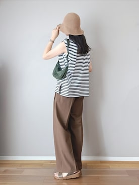 「夏秋ミックス」｜「アイテム（サンダル）」を使った、ｐａｎａさん（レディース・162cm）の夏コーディネート