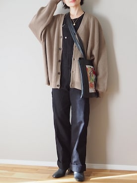 「RUUBON」｜「アイテム（オールインワン・サロペット）」を使った、ｐａｎａさん（レディース・162cm）の冬コーディネート
