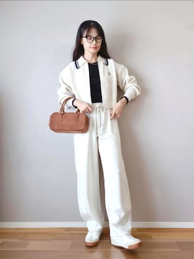 「アイテム（ボストンバッグ）」を使った、ｐａｎａさん（レディース・162cm）の秋コーディネート