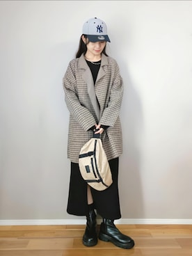 「アイテム（帽子）」を使った、ｐａｎａさん（レディース・162cm）の冬コーディネート
