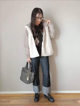 「ファーコート」｜「アイテム（ジャケット/アウター）」を使った、ｐａｎａさん（レディース・162cm）の冬コーディネート
