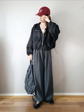「GU（ジーユー）のアイテム（キャップ）」を使った、ｐａｎａさん（レディース・162cm）の春コーディネート