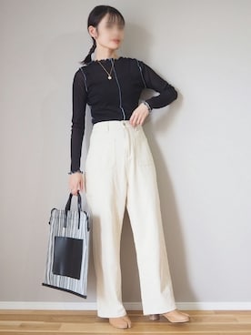 「メロートップス」｜「アイテム（アクセサリー）」を使った、ｐａｎａさん（レディース・162cm）の秋コーディネート
