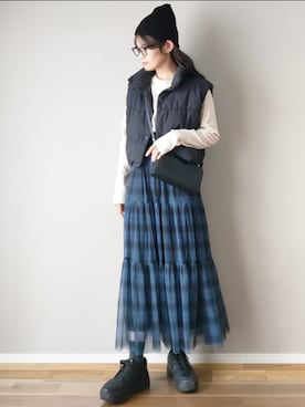 「AS KNOW AS plus（アズノゥアズプラス）のアイテム（スニーカー）」を使った、ｐａｎａさん（レディース・162cm）の秋コーディネート