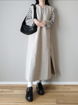 「select MOCA by son（セレクトモカバイソン）のアイテム（ワンピース）」を使った、ｐａｎａさん（レディース・162cm）の秋コーディネート