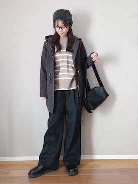 「アイテム（ニットキャップ/ビーニー）」を使った、ｐａｎａさん（レディース・162cm）の冬コーディネート