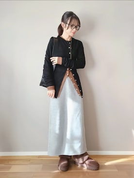 「アイテム（ネックレス）」を使った、ｐａｎａさん（レディース・162cm）の冬コーディネート