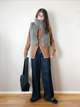 「アイテム（ベスト）」を使った、ｐａｎａさん（レディース・162cm）の冬コーディネート