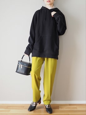 「ピスタチオ」｜「アイテム（スラックス）」を使った、ｐａｎａさん（レディース・162cm）の冬コーディネート