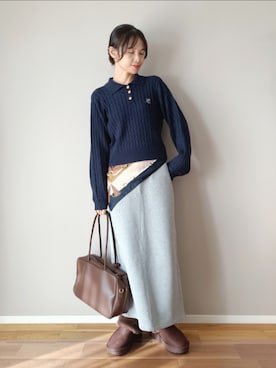 「アイテム（ボストンバッグ）」を使った、ｐａｎａさん（レディース・162cm）の秋コーディネート