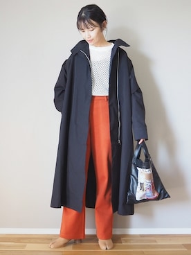 「VACANCY（ヴァカンシー）の【Akari Kuramoto×VACANCY】コラボコラージュイラストマルチトート（トートバッグ）」を使った、ｐａｎａさん（レディース・162cm）の秋コーディネート